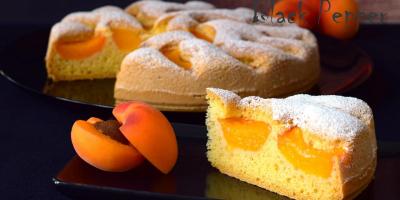 Apricot Charlotte Cake with Almonds