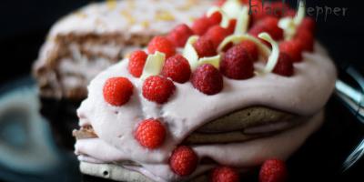 Walnut Raspberry Meringue Cake